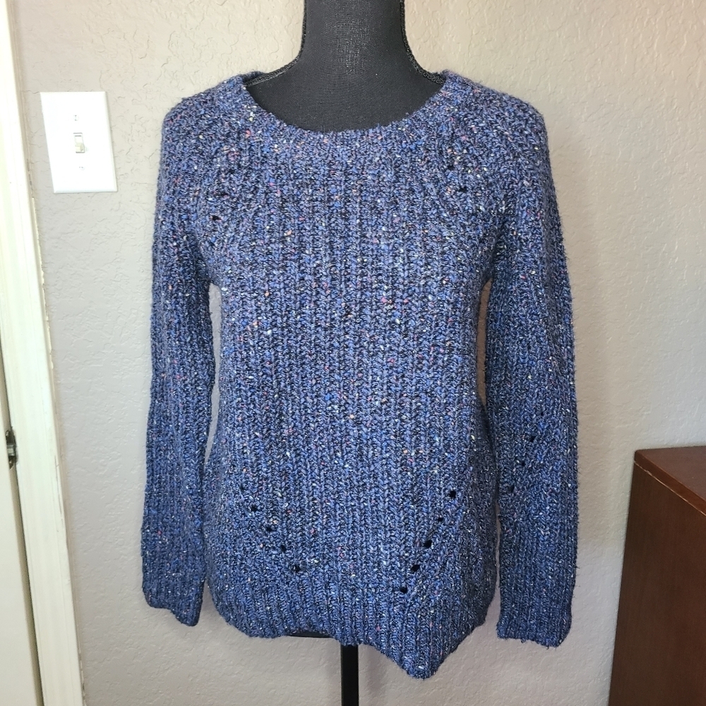 Lucky Brand Blue Knit Confetti Sweater